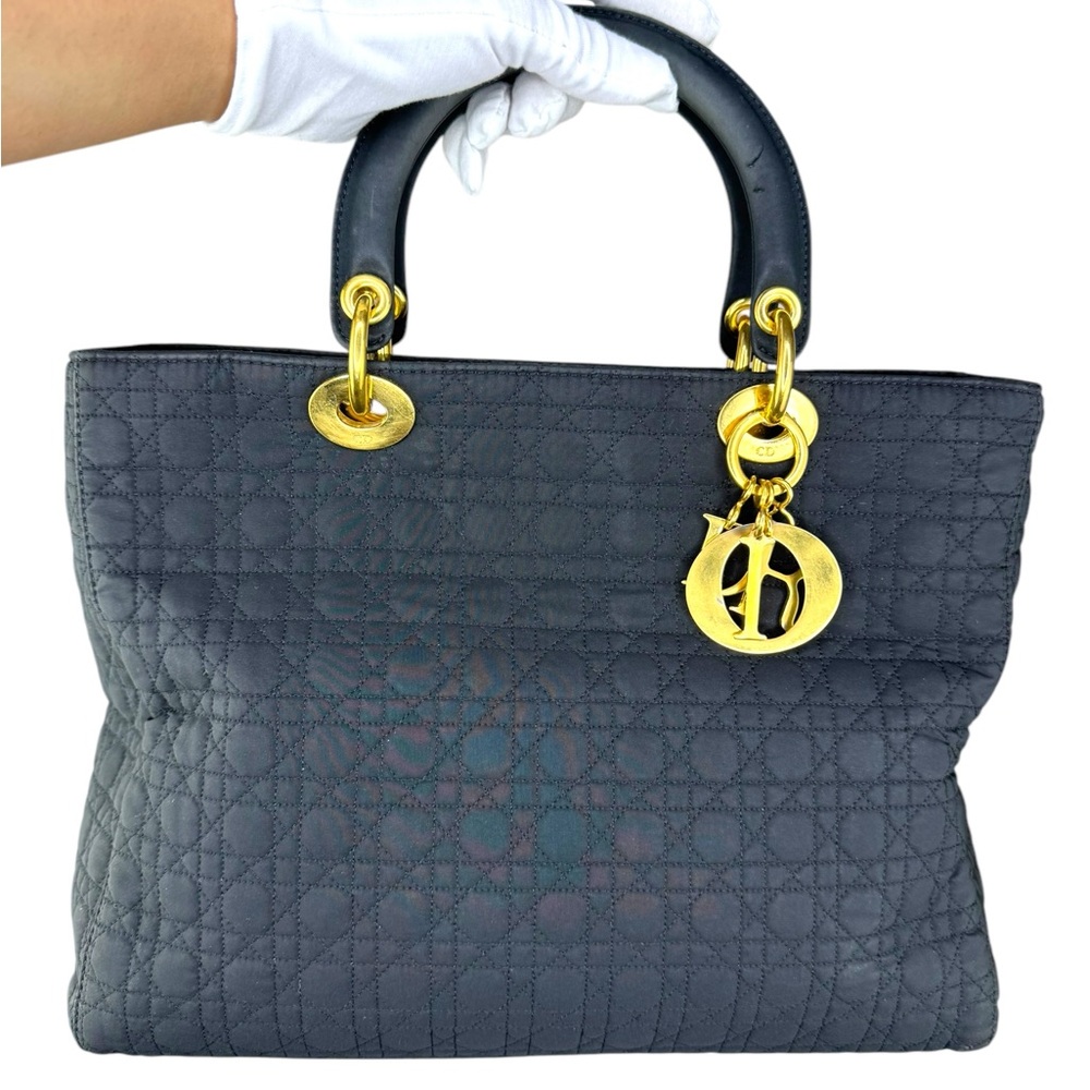 Dior Black and Gold Tote with Structured Design